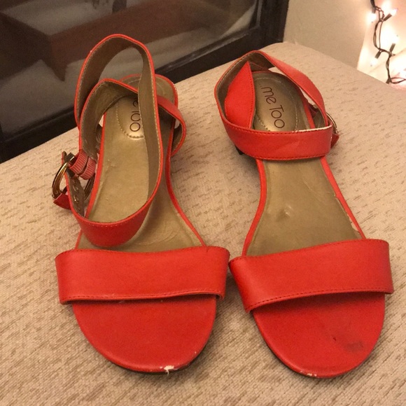 Ankle Wrap Orange Sandals - Picture 3 of 4
